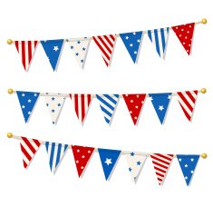 Set of triangle bunting flags