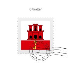 Gibraltar Flag Postage Stamp