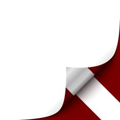 Curled up Paper Corner on Latvian Flag Background Vector Illustration