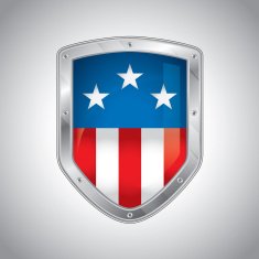 Modern shield with American flag design