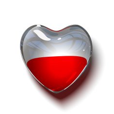 Glass Polish heart isolated on white