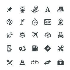 Web icon set - navigation transport map