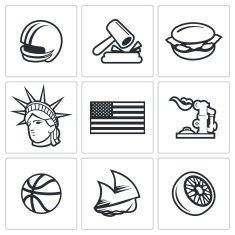 United States Icons Vector Illustration
