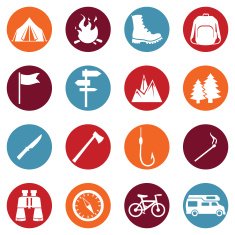 Vector Set of Hiking and Camping icons N5