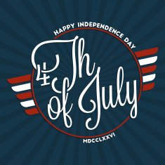 Fourth of july lettering