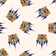 castle cartoon seamless pattern background N29