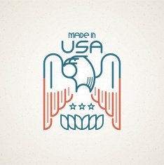 Made in the USA Symbol with American flag and eagle N5