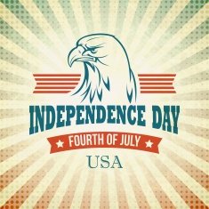 Independence Day holiday card with typography and an eagle N2