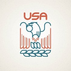 Made in the USA Symbol with American flag and eagle N10