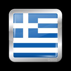 Flag of Greece Metal Icons N2