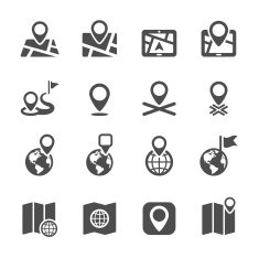 navigation icon set vector eps10