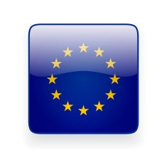 Square icon with flag of the European Union