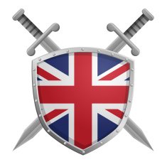 Medieval shield with two swords vector