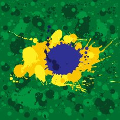Vector background - abstract Brazil flag made of splashes