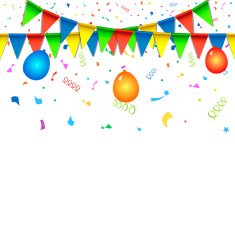 Holiday celebration seamless pattern with shiny colored flags N2