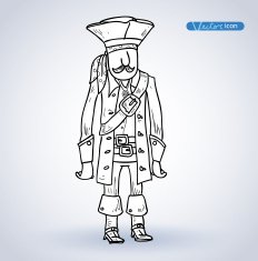 doodle pirate elememts vector illustration N10
