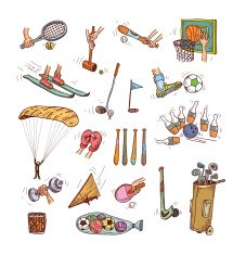 Sport icon set Hand drawn vector illustration