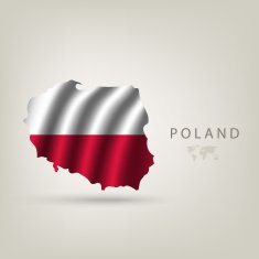 Flag of POLAND as a country with shadow