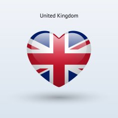Love United Kingdom symbol Heart flag icon