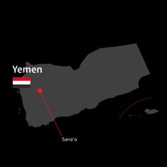 Detailed map of Yemen and capital city Sana'a with