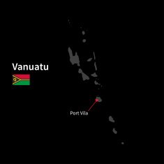 Detailed map of Vanuatu and capital city Port Vila with
