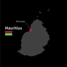 Detailed map of Mauritius and capital city Port Louis with