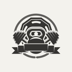 kettlebell and dumbbell logo