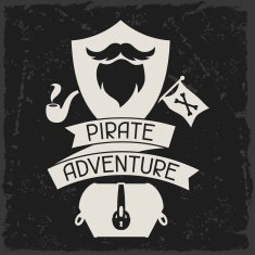 Background on pirate theme with objects and elements N3