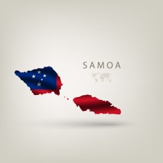Flag of SAMOA as a country with shadow