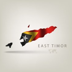 Flag of EAST TIMOR as a country with shadow