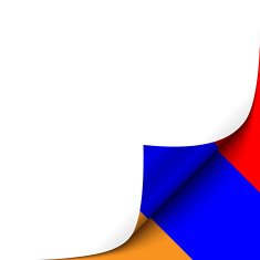 Curled up Paper Corner on Armenian Flag Background Vector Illustration