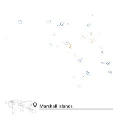Map of Marshall Islands with flag