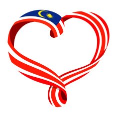 Malaysia flag ribbon-shaped heart