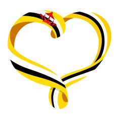 Brunei flag ribbon-shaped heart