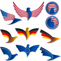 Bird Fly Flag Sign Insignia Medal United States Germany Europe