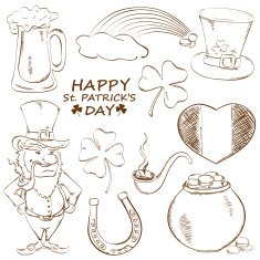 Set of St Patrick's day icons