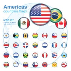 set of Americas flags Americas vector illustration N10