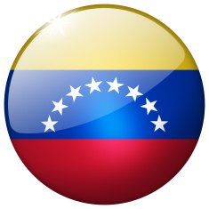 Venezuela Round Glass Button