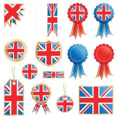 great britain flags and rosettes N2