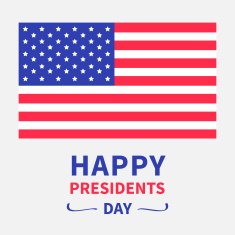 American flag Presidents Day background flat design Card Isolated
