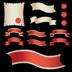 Collection of vector curves ribbons in different shape