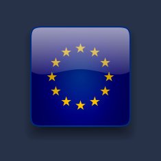 Square icon with flag of Europe