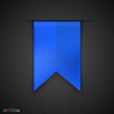 Blue bookmarks isolated on dark background