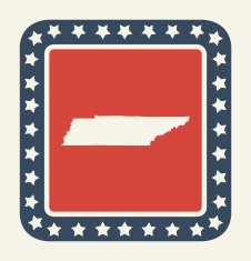 Tennessee American state button