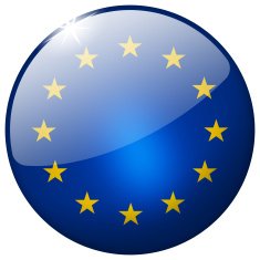 EU Round Glass Button