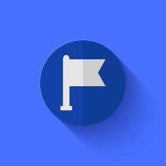Vector modern flat blue circle icon N20