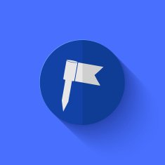 Vector modern flat blue circle icon N21
