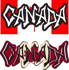 Canada word graffiti different style