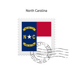 State of North Carolina flag postage stamp