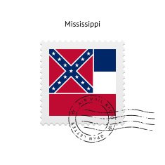 State of Mississippi flag postage stamp